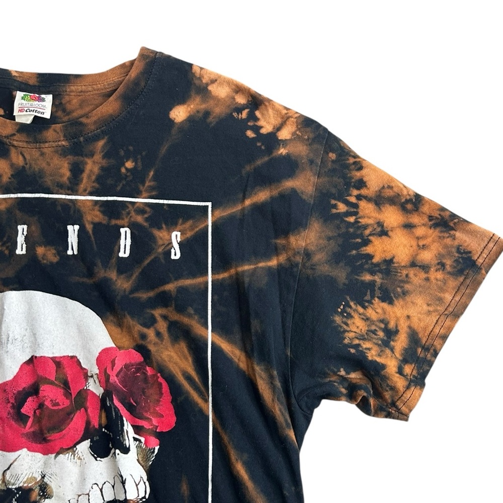 Legends Never Die Skull Graphic Bleach‎ Tie Dye T-Shirt Men’s Large Streetwear - Picture 3 of 8